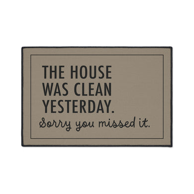 Sorry You Missed It Door Mat - TAN 18x27